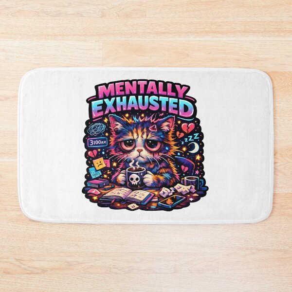 Item preview, Dark Mentally Exhausted Cat designed and sold by Elviqus Shop.