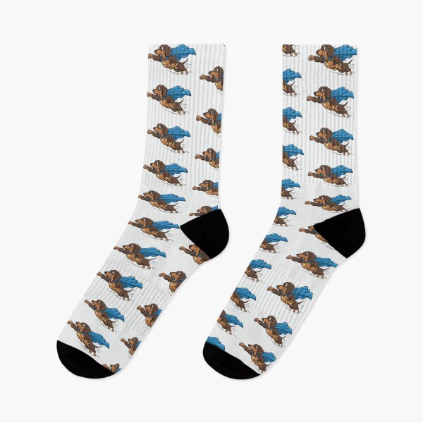Item preview, Superhero Dachshund Flying Wiener Dog Hero designed and sold by PixelQ.