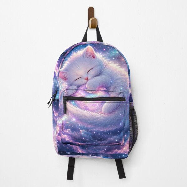 Item preview, Sleepy White Kitten Holding Iridescent Galaxy Orb Pastel Dreamy designed and sold by miubiyori.