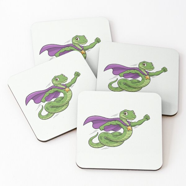 Item preview, Superhero Snake Flying with Purple Cape Funny Cartoon designed and sold by PixelQ.
