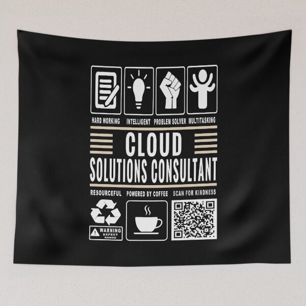 Item preview, Funny Cloud Solutions Consultant Job Description Icons QR Code designed and sold by MerchMaxxing.