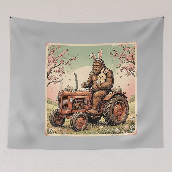 Item preview, Easter Bigfoot Bunny Tractor Funny Spring Sasquatch Farmer designed and sold by mjohnson9.