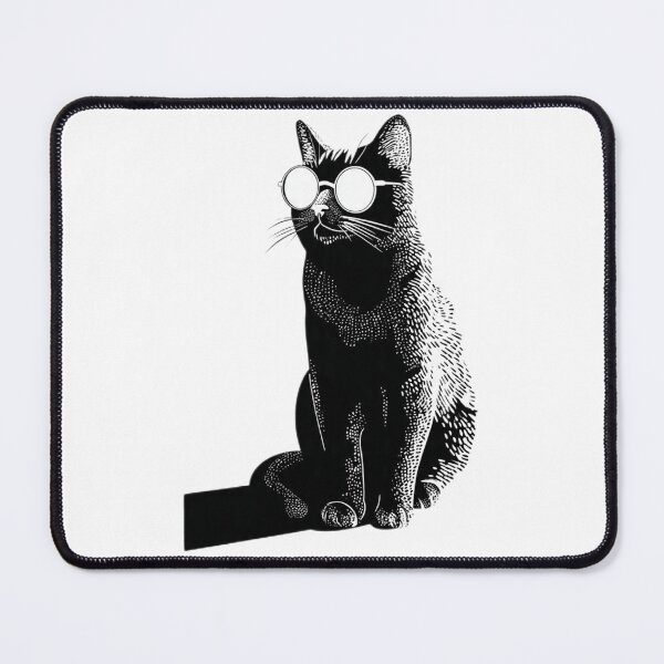 Item preview, Intellectual Black Cat Woodcut Art designed and sold by Moody Vibes Studio.
