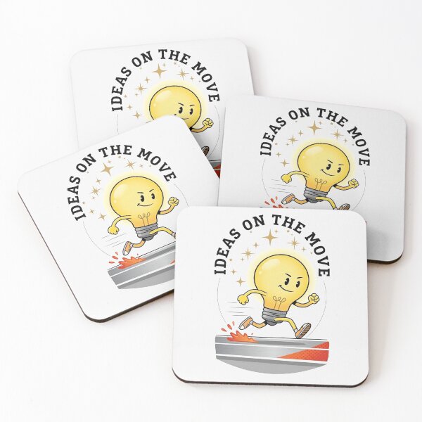 Item preview, Ideas On The Move Running Lightbulb Cartoon Energetic Motivational Design designed and sold by PixelQ.