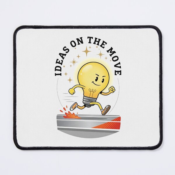 Item preview, Ideas On The Move Running Lightbulb Cartoon Energetic Motivational Design designed and sold by PixelQ.
