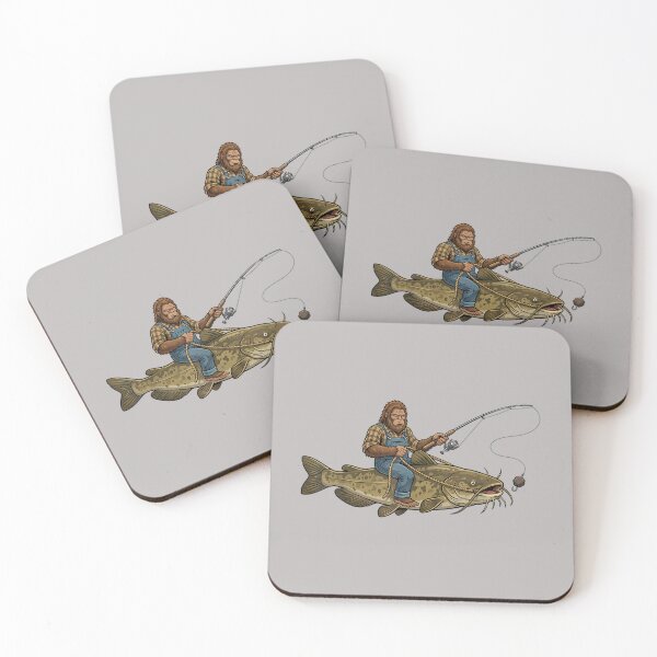 Item preview, Flathead Catfish Fishing Bigfoot Riding Fisherman Funny designed and sold by mjohnson9.