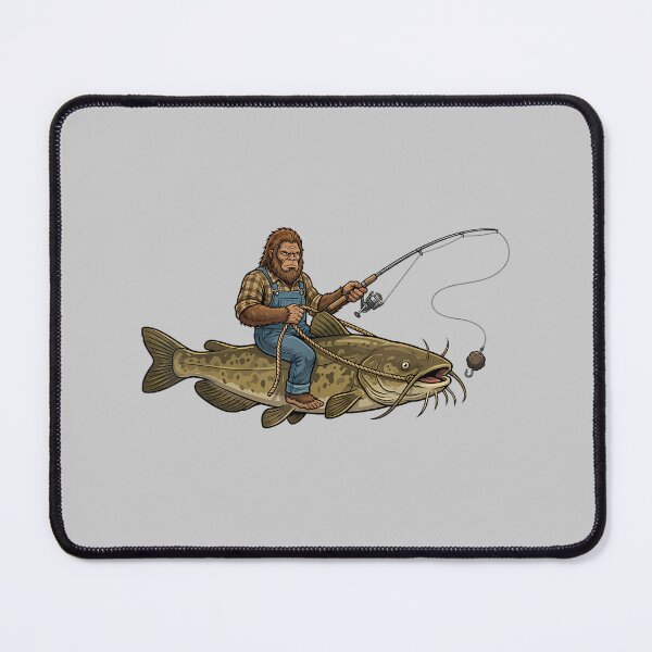 Item preview, Flathead Catfish Fishing Bigfoot Riding Fisherman Funny designed and sold by mjohnson9.