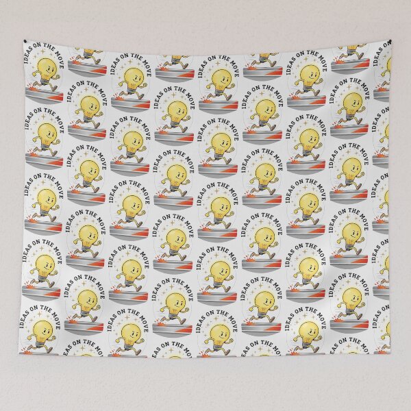 Item preview, Ideas On The Move Running Lightbulb Cartoon Energetic Motivational Design designed and sold by PixelQ.