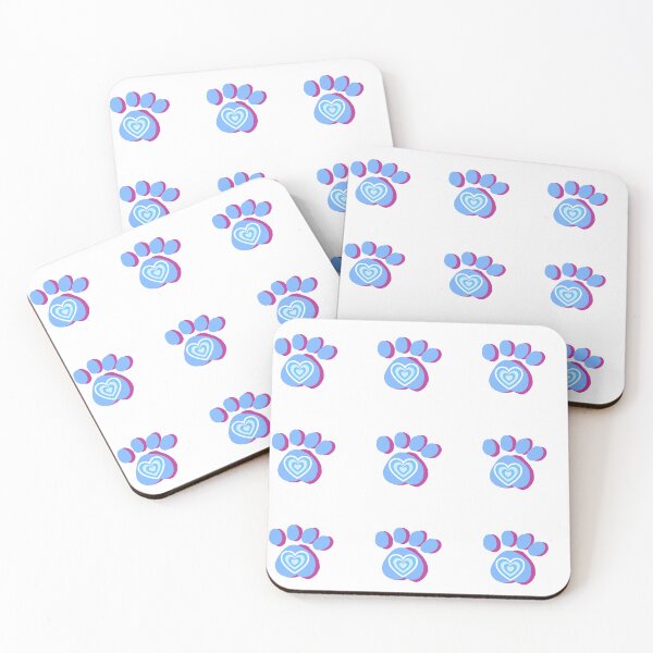 Item preview, Cute Pastel Blue Heart Paws Pattern designed and sold by Kazewalk.