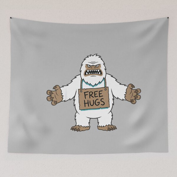 Item preview, Funny Abominable Snowman Free Hugs Bigfoot Sasquatch designed and sold by mjohnson9.