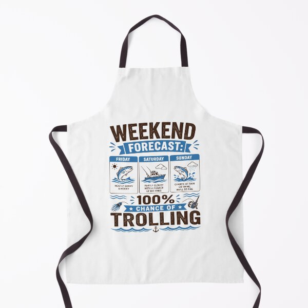 Item preview, Weekend Forecast 100% Chance of Trolling | Funny Fishing T-Shirt designed and sold by ZorviqueStudio.