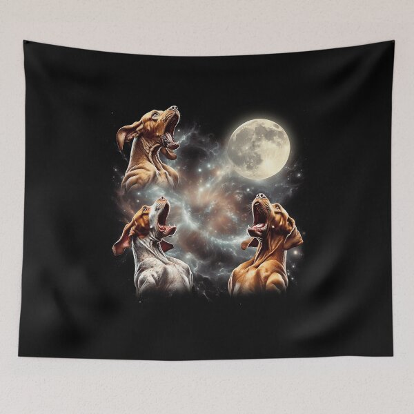 Item preview, Bracco Italiano Howling Moon Lover Dog designed and sold by MosaikkiArt.