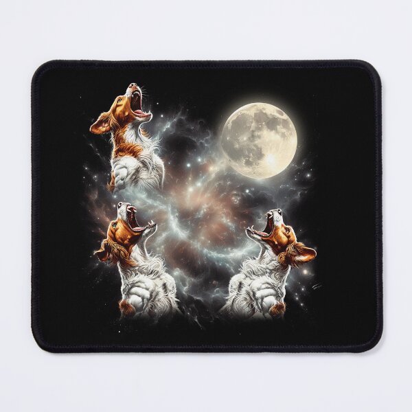 Item preview, Brittany Howling Moon Lover Dog designed and sold by MosaikkiArt.