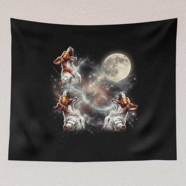 Item preview, Brittany Howling Moon Lover Dog designed and sold by MosaikkiArt.