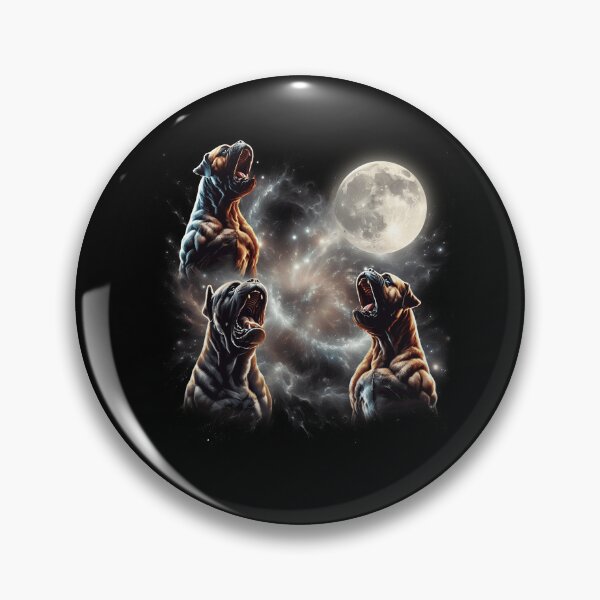 Item preview, Bullmastiff Howling Moon Lover Dog designed and sold by MosaikkiArt.