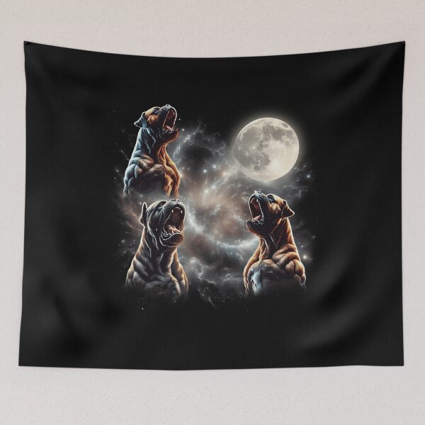 Item preview, Bullmastiff Howling Moon Lover Dog designed and sold by MosaikkiArt.