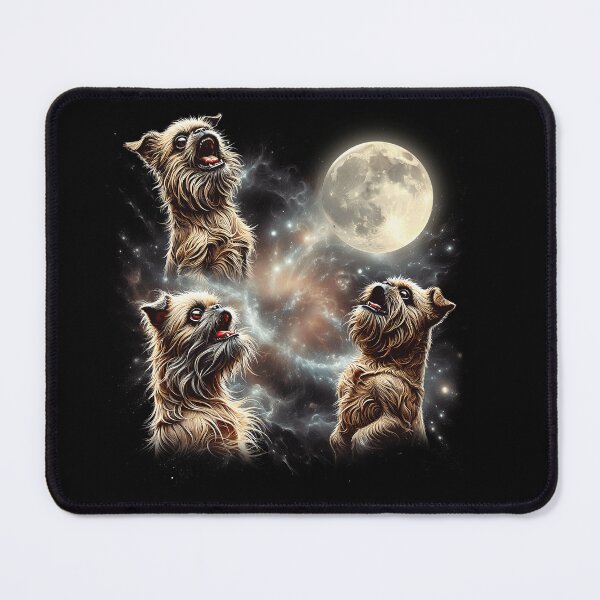 Item preview, Brussels Griffon Howling Moon Lover Dog designed and sold by MosaikkiArt.