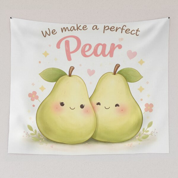 Item preview, We Make a Perfect Pear Cute Pun Art Print designed and sold by sigmaartstudio.