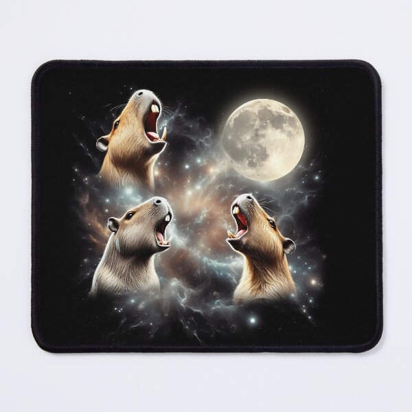 Item preview, Capybara Howling Moon Lover Dog designed and sold by MosaikkiArt.