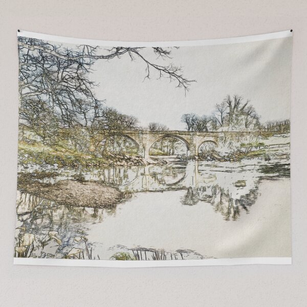 Aperçu de l'œuvre Pont du Diable et rivière Lune Kirkby Lonsdale Art créée et vendue par ArtworkNorth.