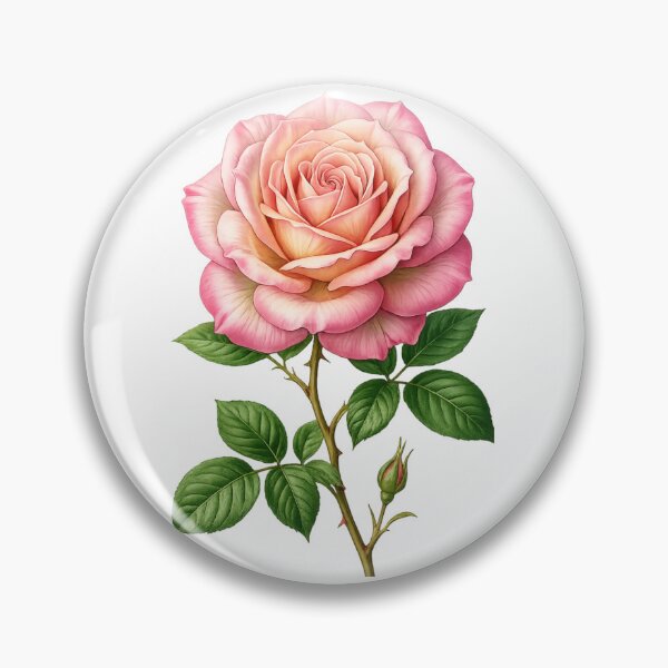 Item preview, Elegant Pink Rose Botanical Illustration PNG | Transparent Background Floral Design designed and sold by arifali786.
