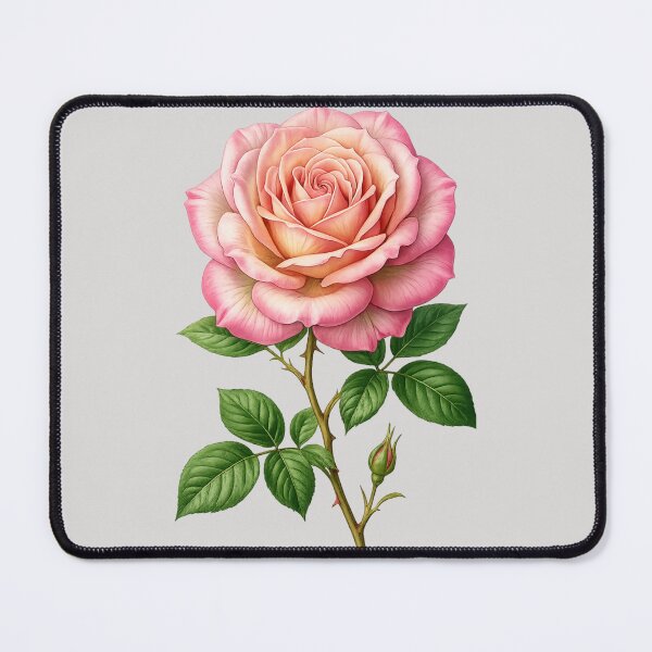 Item preview, Elegant Pink Rose Botanical Illustration PNG | Transparent Background Floral Design designed and sold by arifali786.