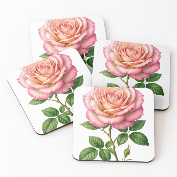 Item preview, Elegant Pink Rose Botanical Illustration PNG | Transparent Background Floral Design designed and sold by arifali786.