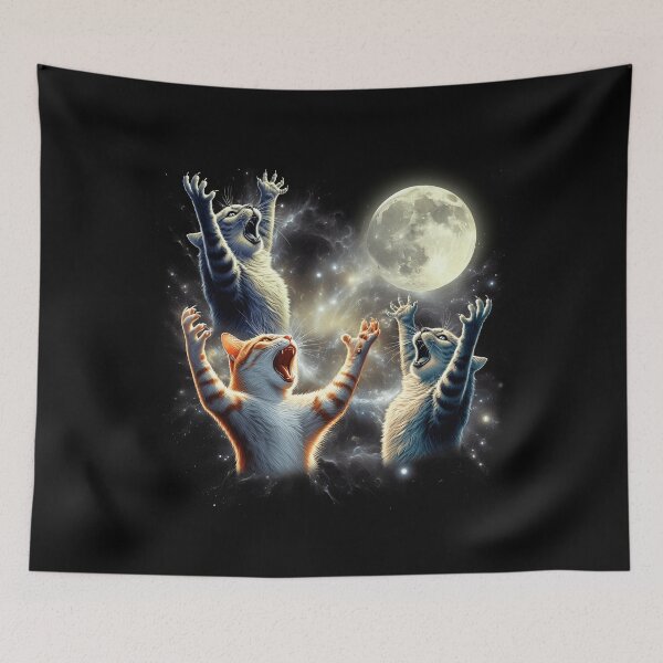 Item preview, Cat Howling Moon Lover Dog designed and sold by MosaikkiArt.