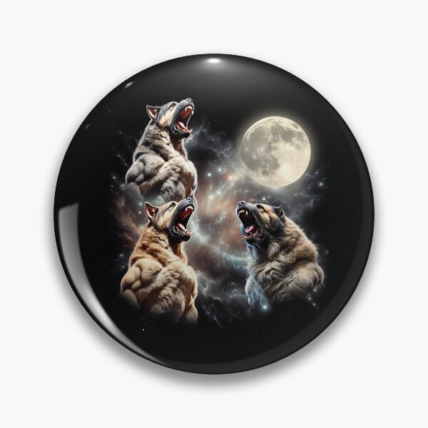 Item preview, Central Asian Shepherd Dog Howling Moon Lover Dog designed and sold by MosaikkiArt.