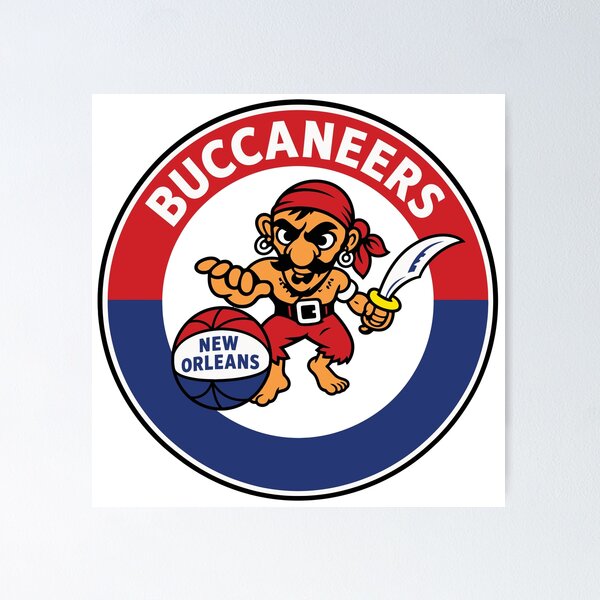 Item preview, New Orleans Buccaneers Vintage ABA Logo – Classic 1960s Basketball Design designed and sold by RetroBasketball.