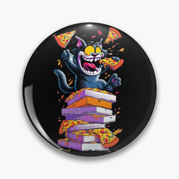 Item preview, Crazy Pizza Cat Chaos Illustration designed and sold by Moody Vibes Studio.
