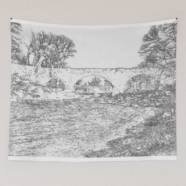 Item preview, Devil's Bridge and Stanley Bridge Kirkby Lonsdale Pen Sketch designed and sold by ArtworkNorth.