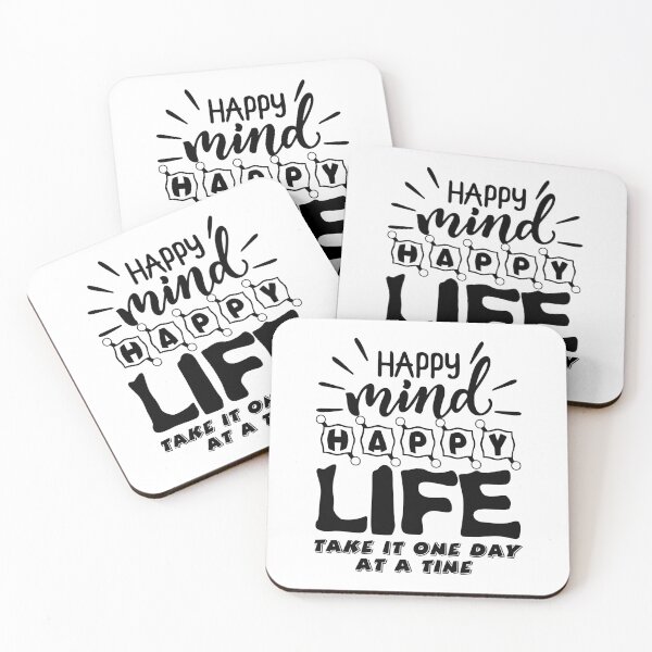 Item preview, Happy Mind Happy Life Positive Mental Health Quote designed and sold by jaforahmed29.