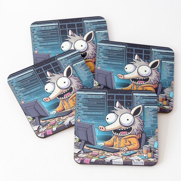 Item preview, Chaotic Aardvark Programmer – Funny Coding Animal Art designed and sold by Dogandesighn.