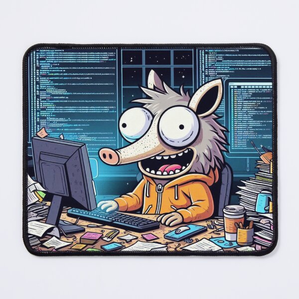 Item preview, Chaotic Aardvark Programmer – Funny Coding Animal Art designed and sold by Dogandesighn.