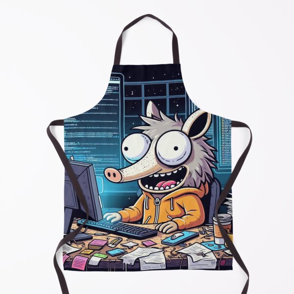 Item preview, Chaotic Aardvark Programmer – Funny Coding Animal Art designed and sold by Dogandesighn.