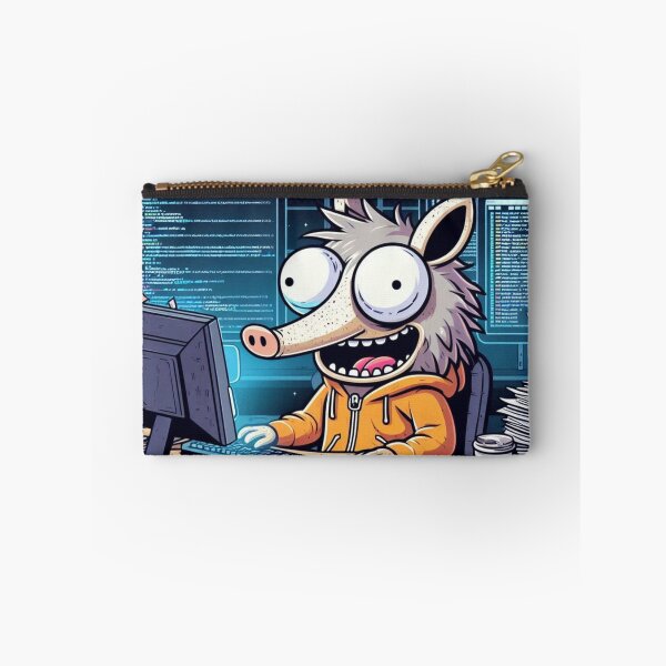 Item preview, Chaotic Aardvark Programmer – Funny Coding Animal Art designed and sold by Dogandesighn.