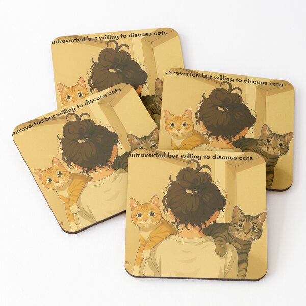 Item preview,     Introverted but willing to discuss cats  designed and sold by     Pink Chaos Club.