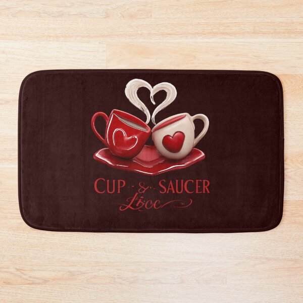 Item preview, Cup & Saucer Love – Intertwined Coffee Cups with Heart Steam, Romantic Illustration for Couples designed and sold by JagrDesigns.