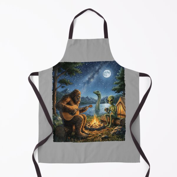 Item preview, Bigfoot and Alien Loch Ness Campfire Sasquatch Funny Camping designed and sold by GreggRoss.