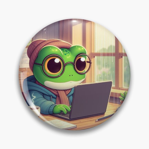 Item preview, Cozy Frog Coder – Whimsical Study Animal Design designed and sold by Dogandesighn.