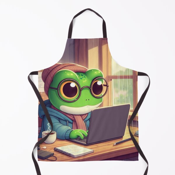 Item preview, Cozy Frog Coder – Whimsical Study Animal Design designed and sold by Dogandesighn.