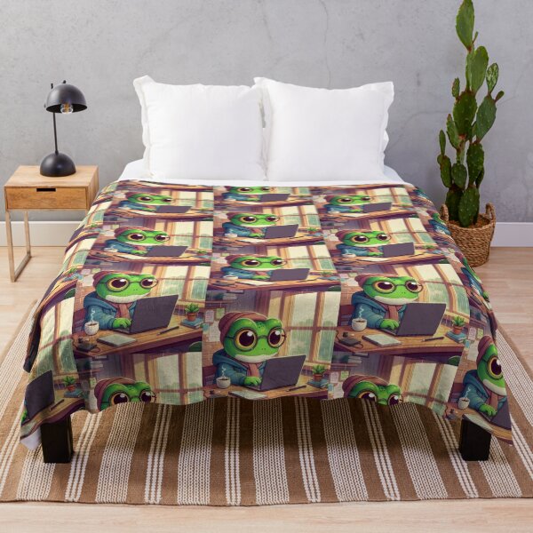 Item preview, Cozy Frog Coder – Whimsical Study Animal Design designed and sold by Dogandesighn.