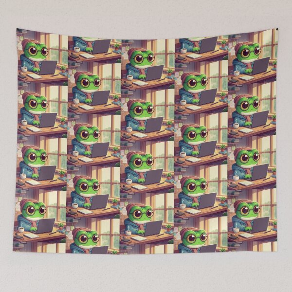 Item preview, Cozy Frog Coder – Whimsical Study Animal Design designed and sold by Dogandesighn.