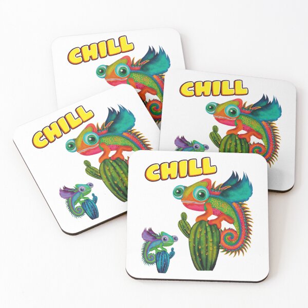Item preview, Chill Chameleon Vibrant Exotic Lizard With Cactus designed and sold by RoseArtGraphic.