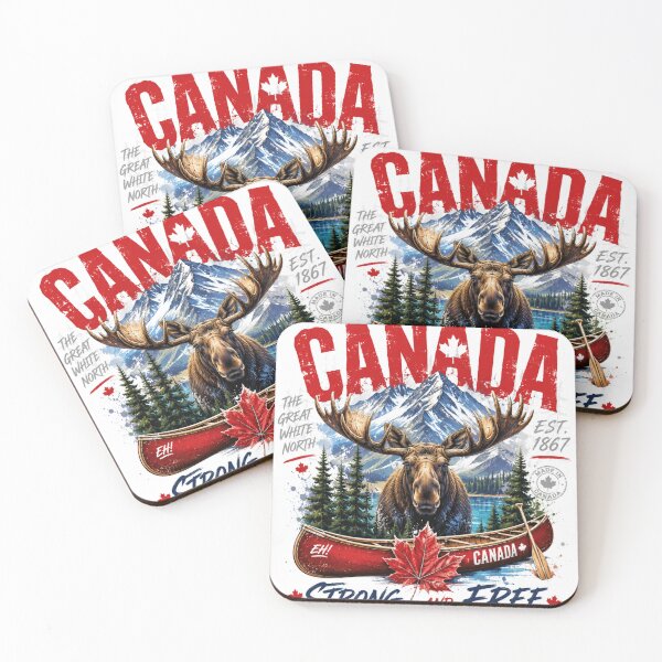 Item preview, Canada True North Adventure Vintage Design – Moose, Mountains & Wilderness Spirit designed and sold by Countries&Cities Shop.