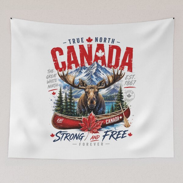 Item preview, Canada True North Adventure Vintage Design – Moose, Mountains & Wilderness Spirit designed and sold by Countries&Cities Shop.