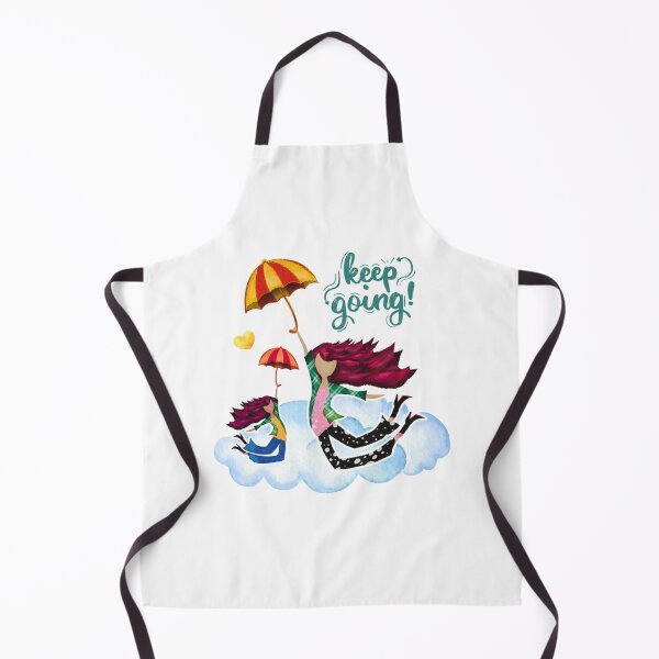 Item preview, Keep Going Whimsical Girls Flying On Cloud With Umbrellas designed and sold by RoseArtGraphic.