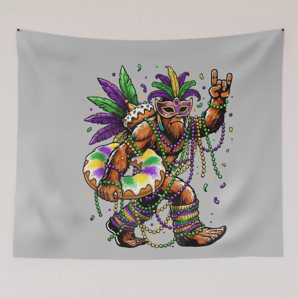 Item preview, Funny Mardi Gras Bigfoot King Cake Sasquatch Fat Tuesday designed and sold by mjohnson9.
