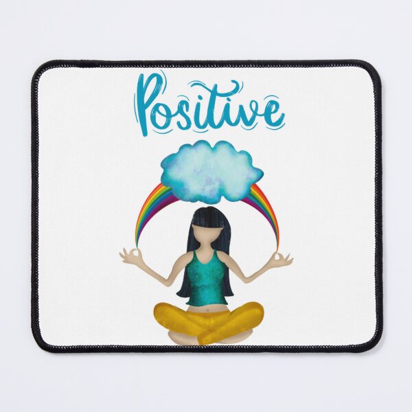 Item preview, Positive Vibes Meditating Yoga Girl Rainbow Mindset designed and sold by RoseArtGraphic.